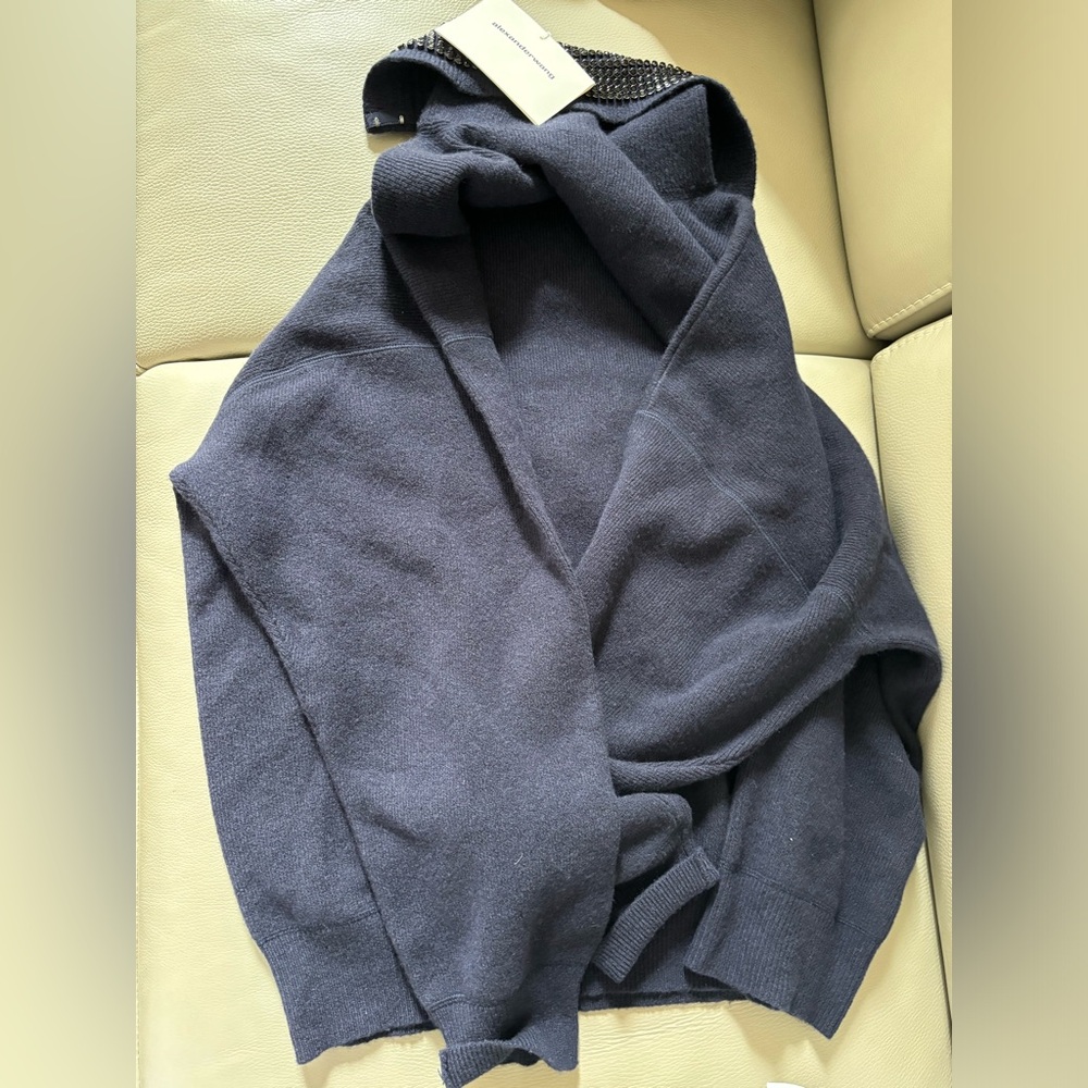 Beautiful alexander wang cardigan top with crystal neck detail